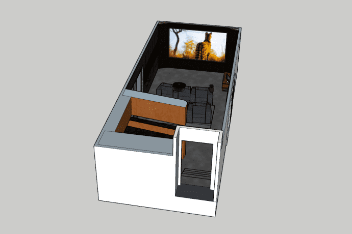 picture of a 3d design of the home cinema room Custom 3d Home Cinema Design Work