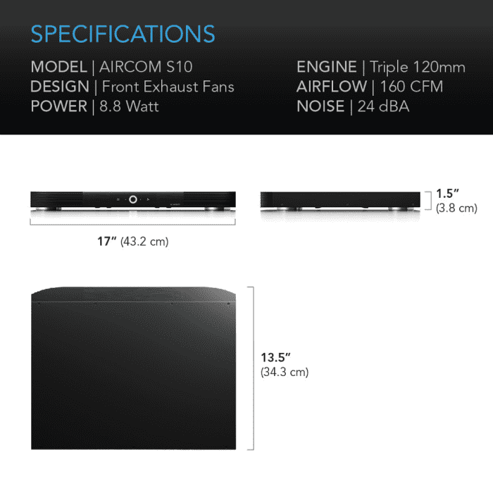 Aircom S10 Dimensions