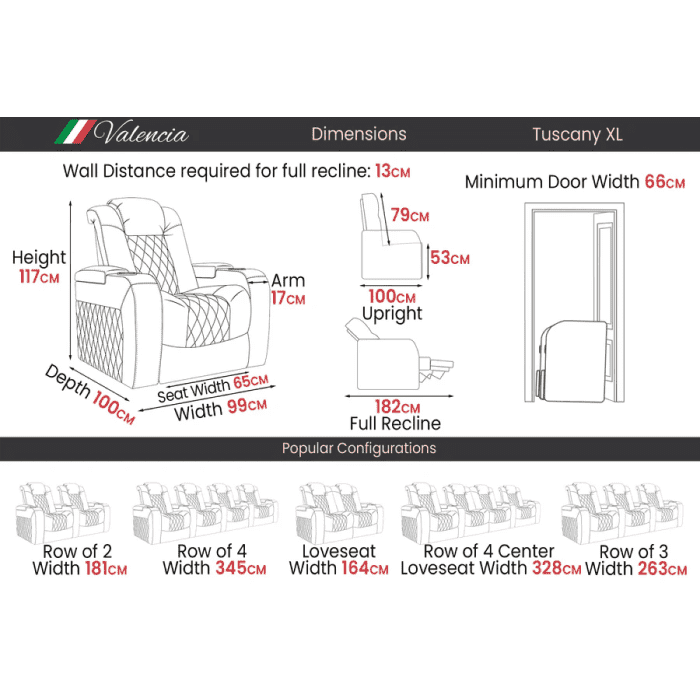 Tuscany XL Luxury Dimensions