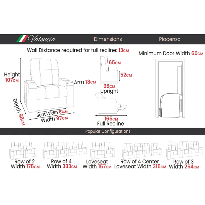 Piacenza Luxury Dimensions