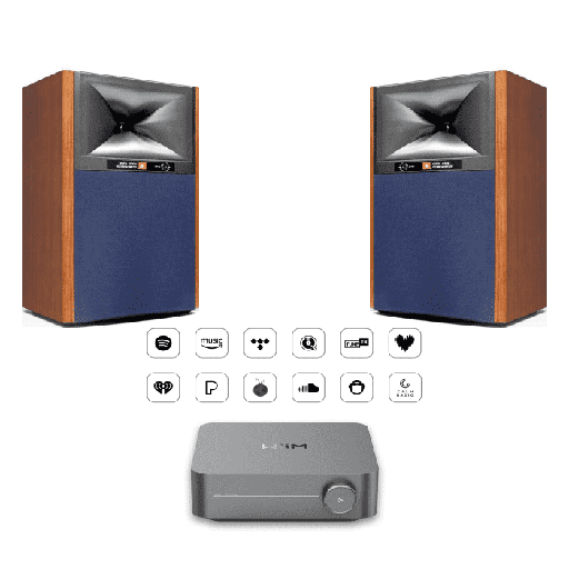 [JBL Bookshelf Speaker Bundle] JBL 4309 + WiiM Amp